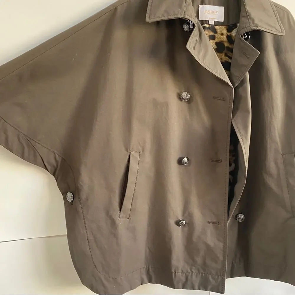 NEW Laundry By Shelli Segal Coat Brown‎ Leopard